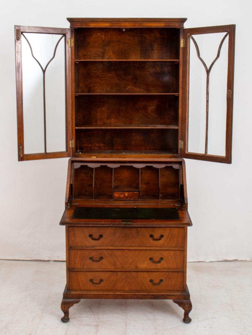 Mid-Century Modern Walnut Bureau Bookcase, 20th Century