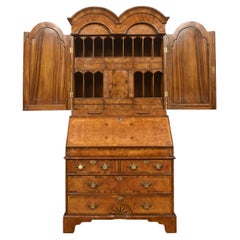 Antique Walnut Bureau Bookcase