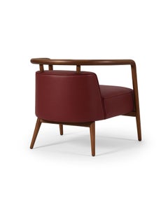 Walnut Burgundy Essex Armchair - Scandinavian Modern Design