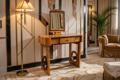 Walnut Burl Art Deco dressing table, Poland, mid-20th century.