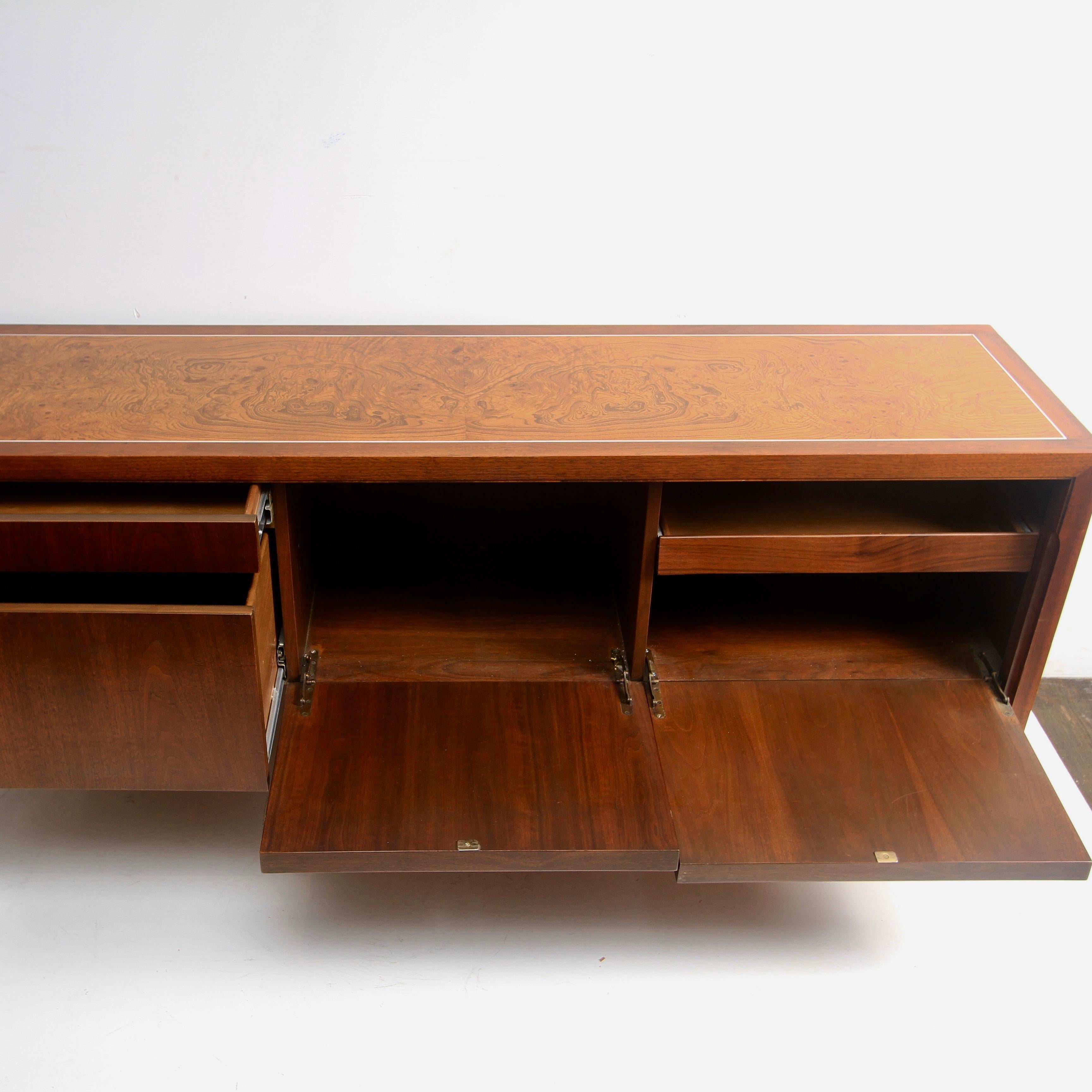 20th Century Walnut and Burl Console by R-way