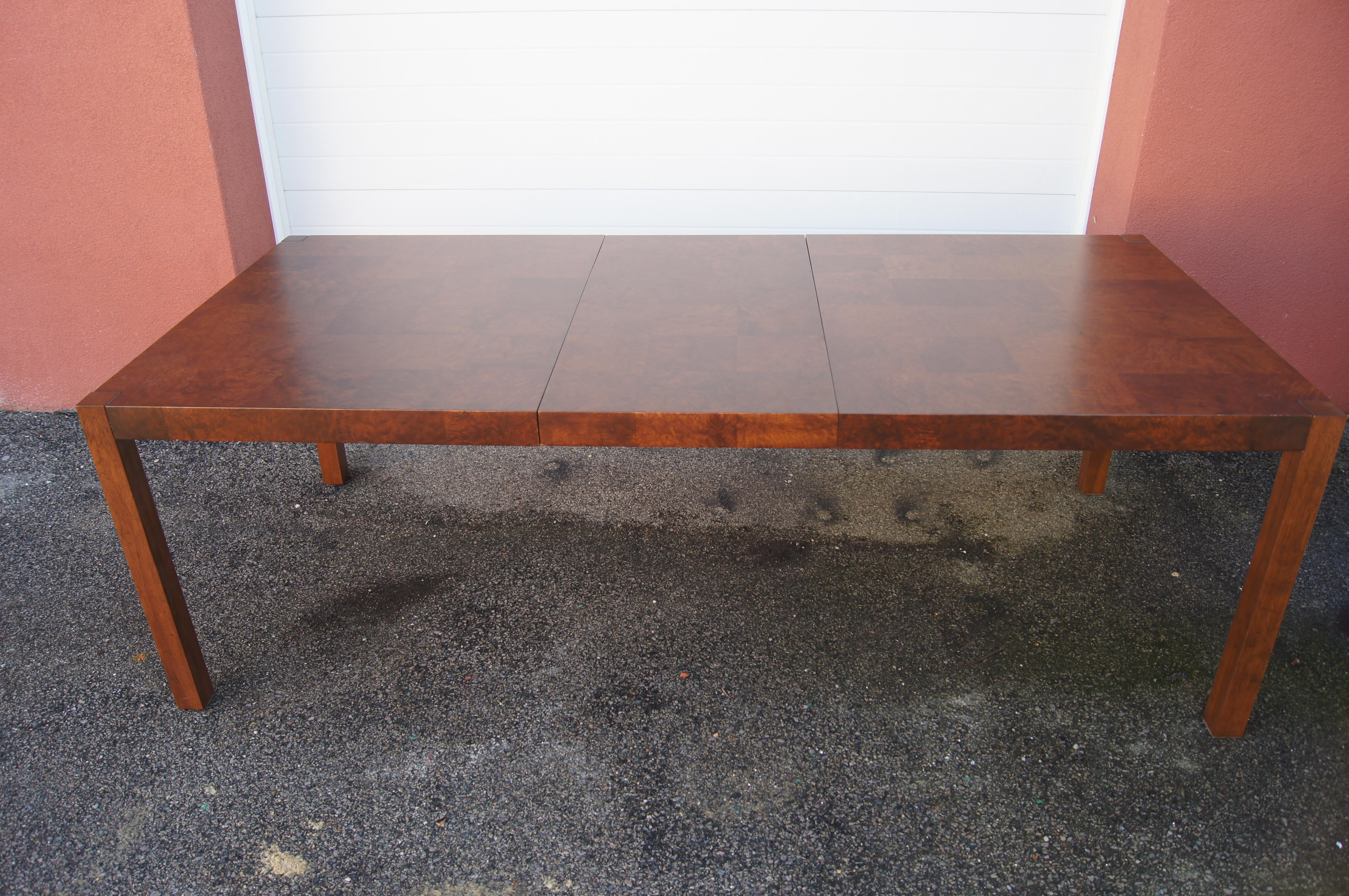 American Walnut Burl Extension Dining Table by Rapids Furniture Company