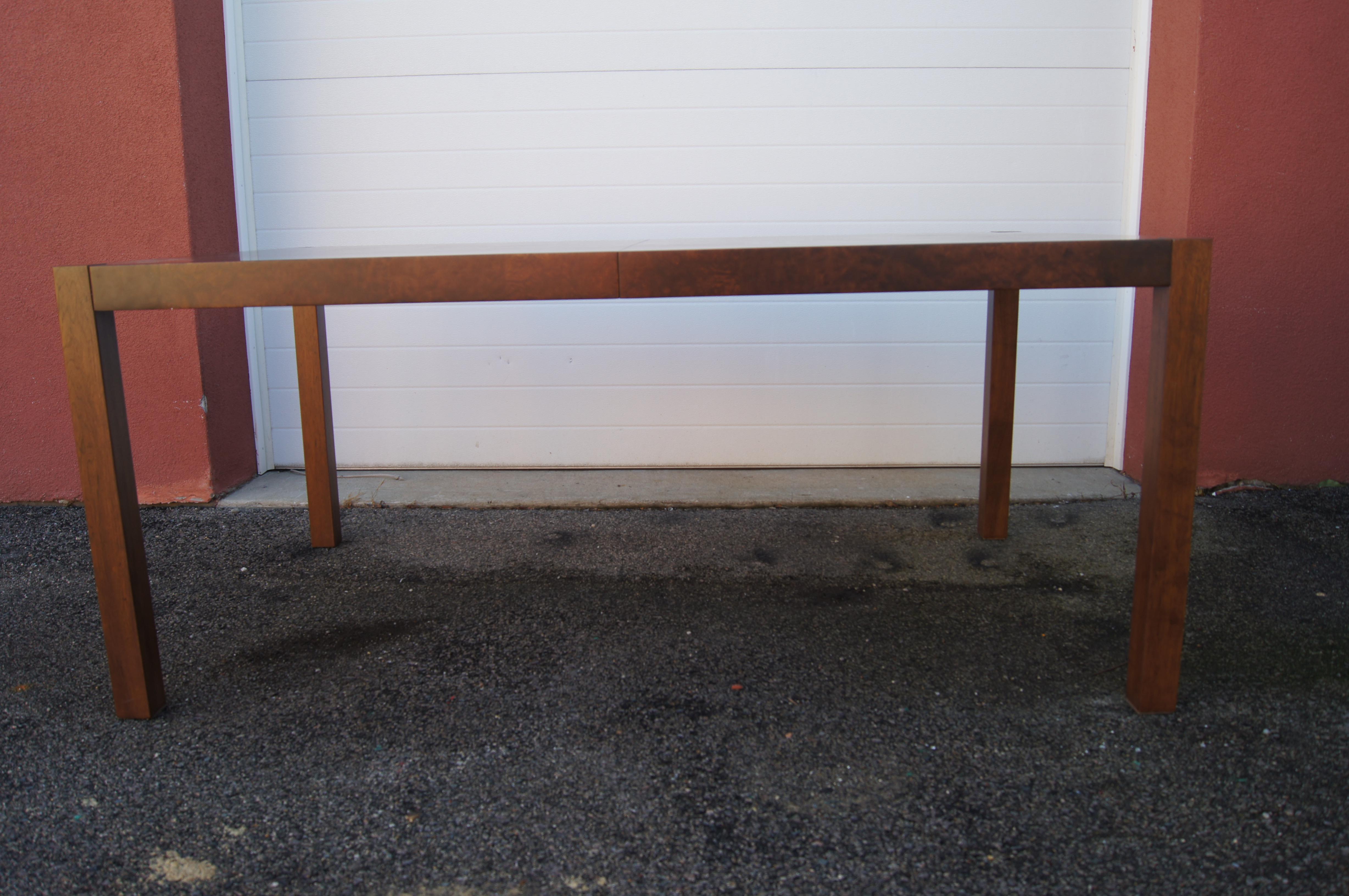 Mid-20th Century Walnut Burl Extension Dining Table by Rapids Furniture Company