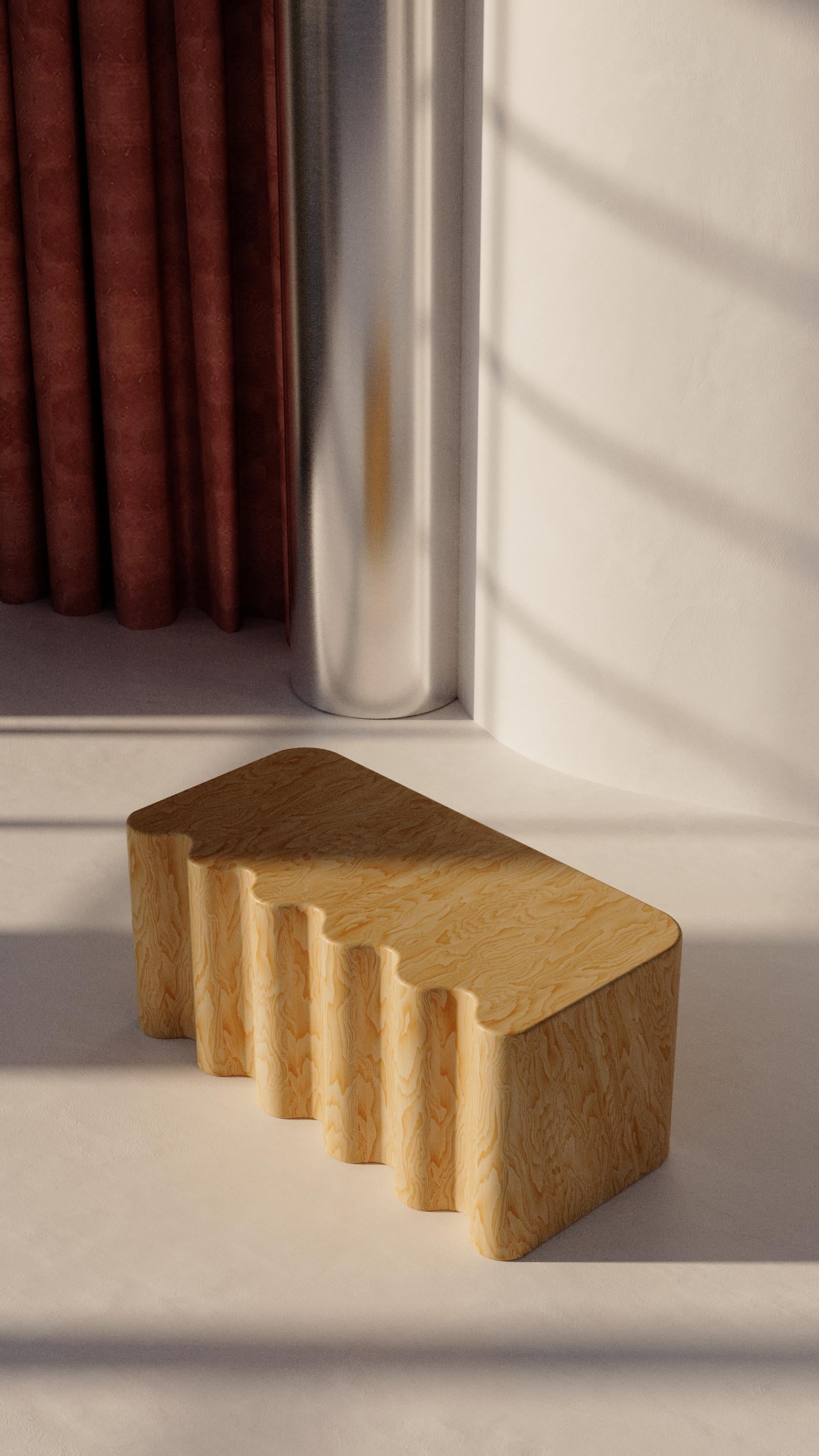 Turkish Walnut Burl 'Lil'' Bench by Tugba Ata For Sale