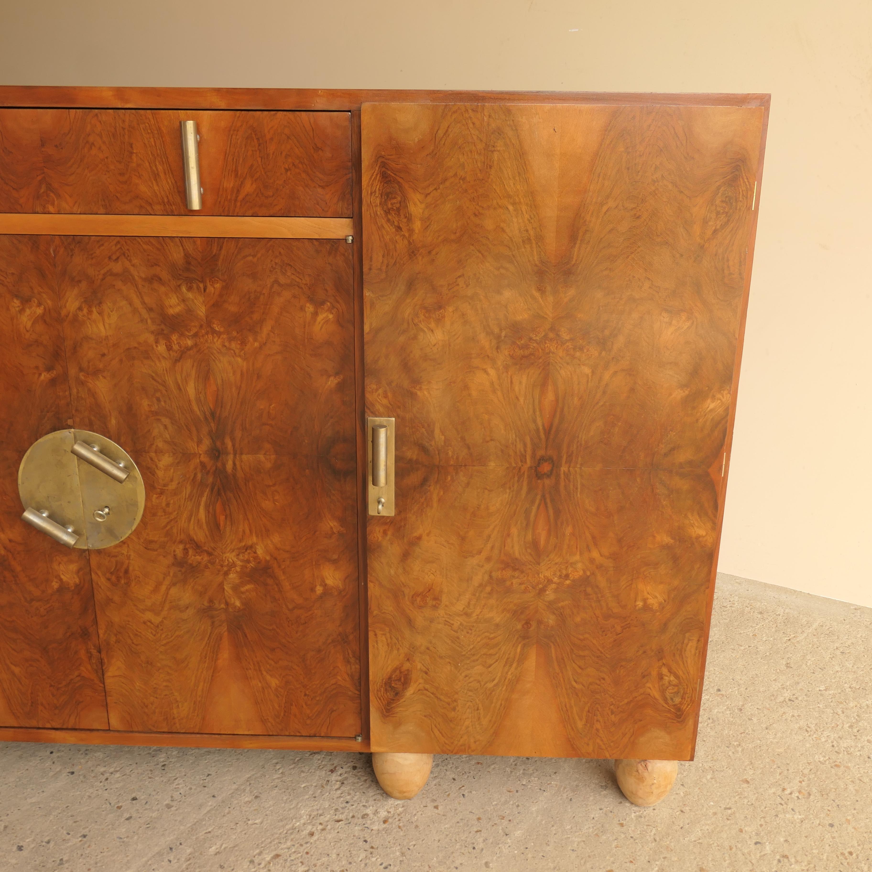 Walnut Burl Sideboard / Console Bunned Feet For Sale 3