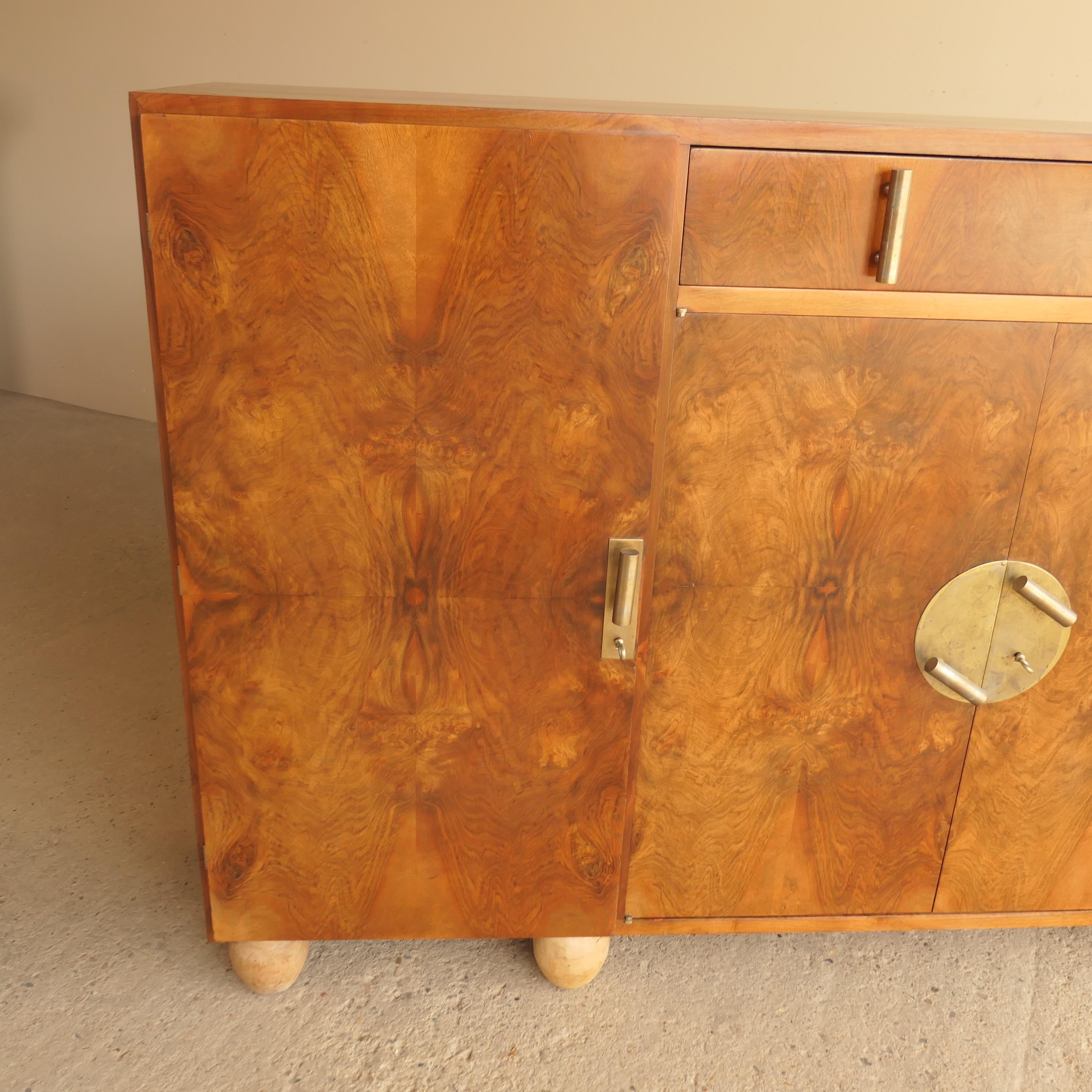 Walnut Burl Sideboard / Console Bunned Feet For Sale 4