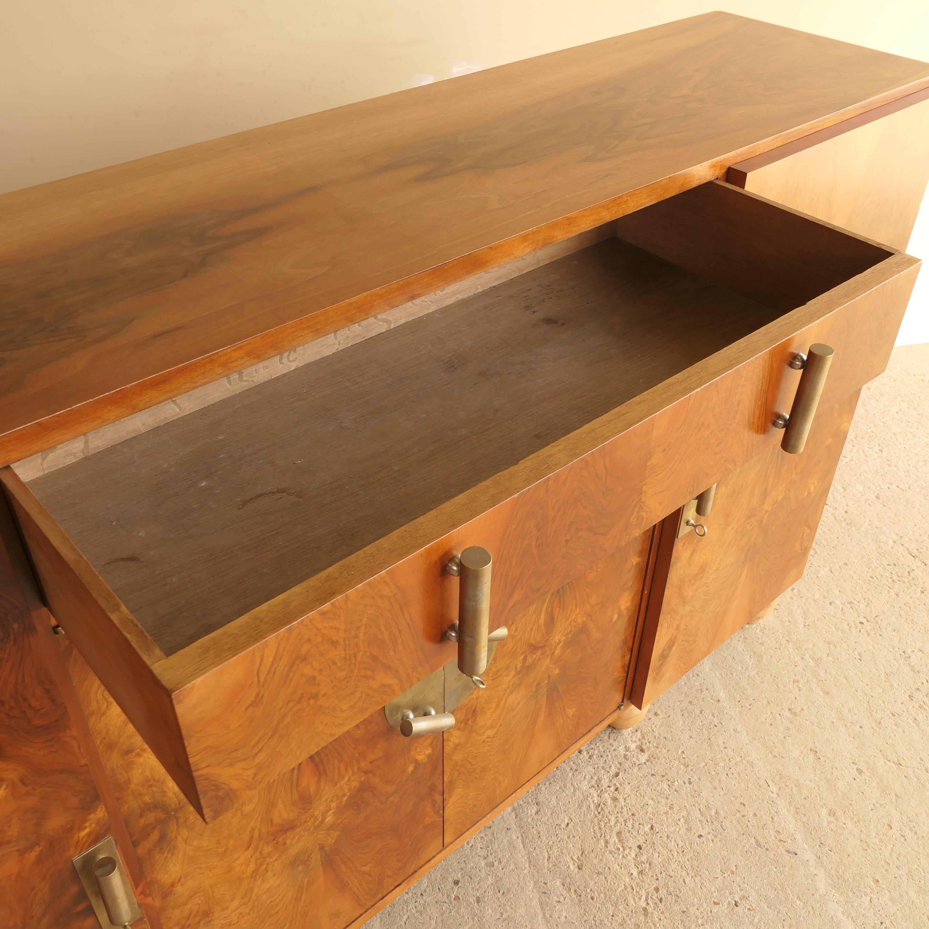 Walnut Burl Sideboard / Console Bunned Feet For Sale 5