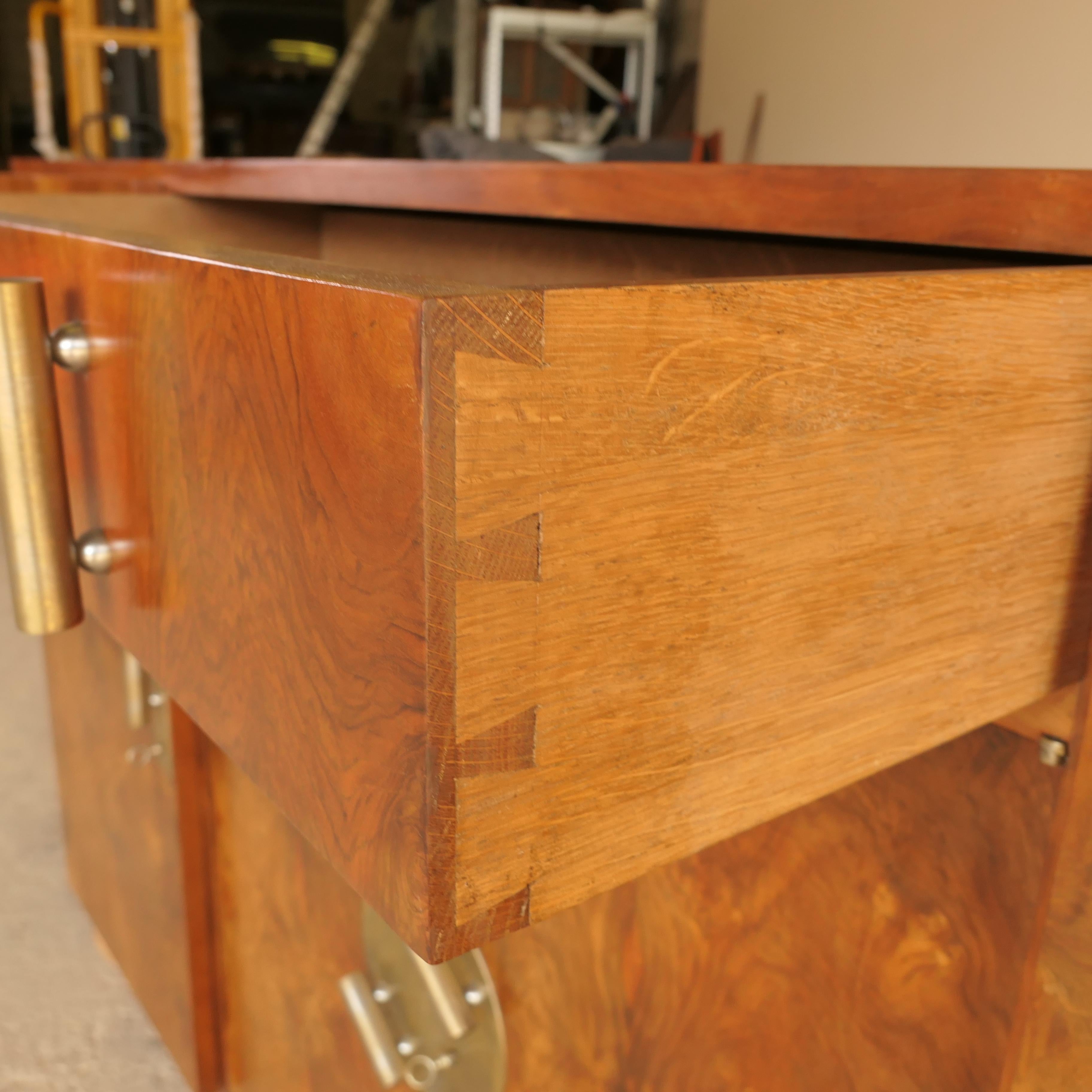 Walnut Burl Sideboard / Console Bunned Feet For Sale 6