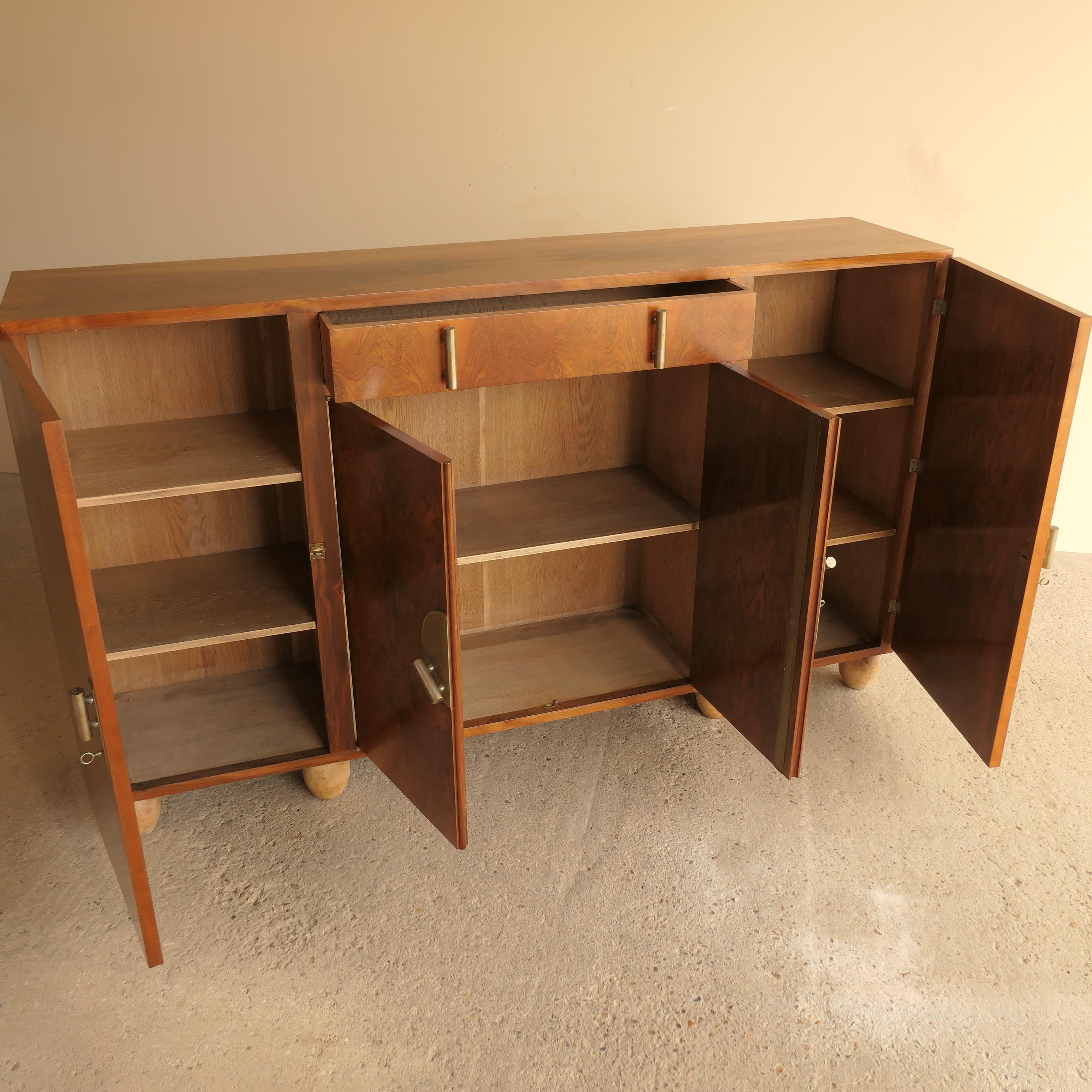 Walnut Burl Sideboard / Console Bunned Feet For Sale 8