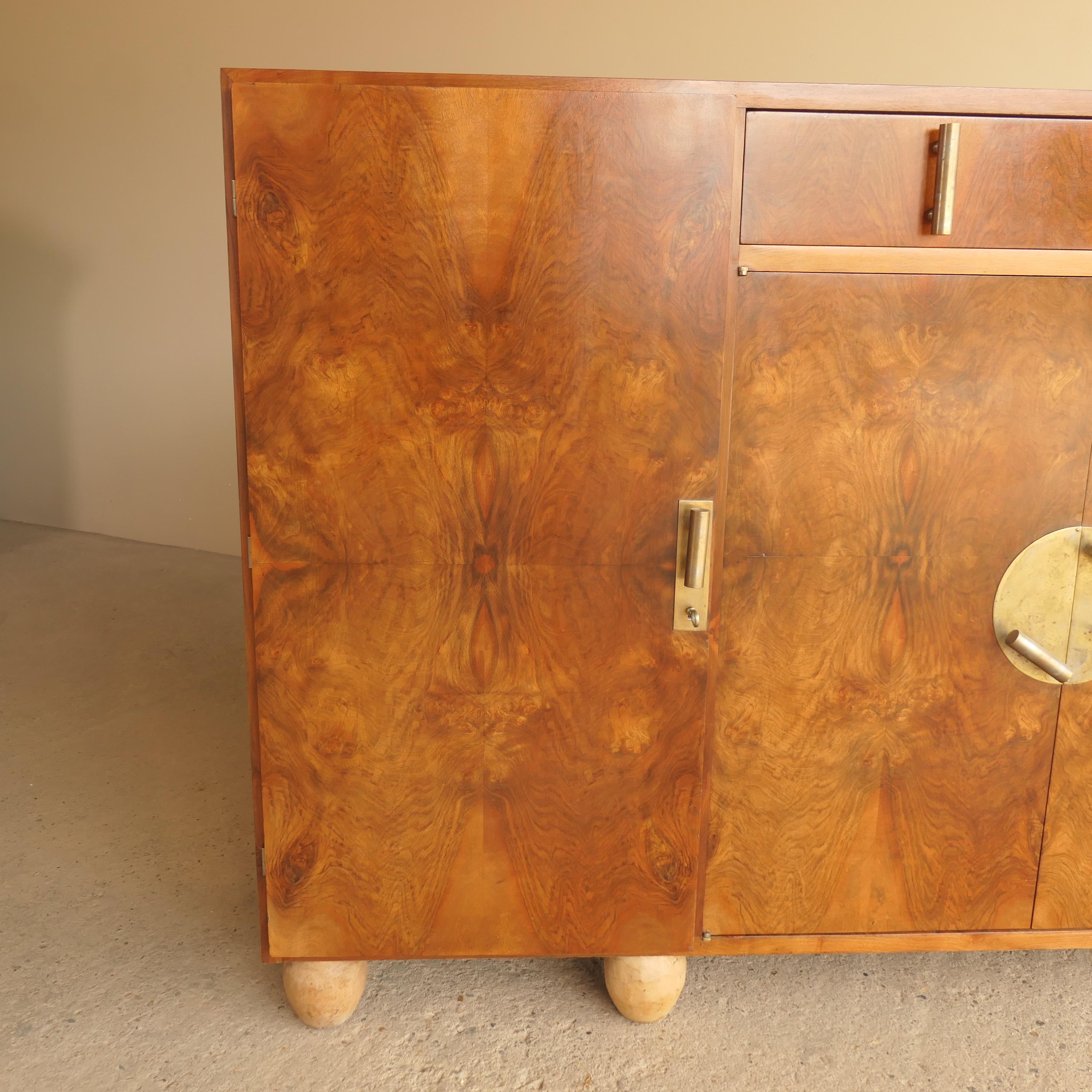Walnut Burl Sideboard / Console Bunned Feet For Sale 1