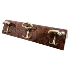 Walnut Burl Wall Hanger with Three Hooks