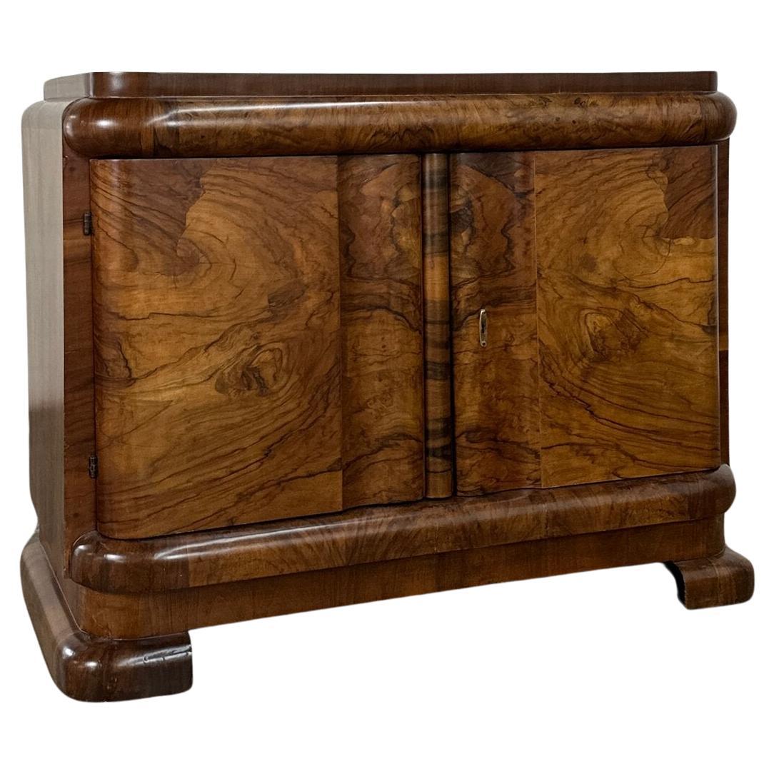 Walnut Burl Wood Credenza For Sale