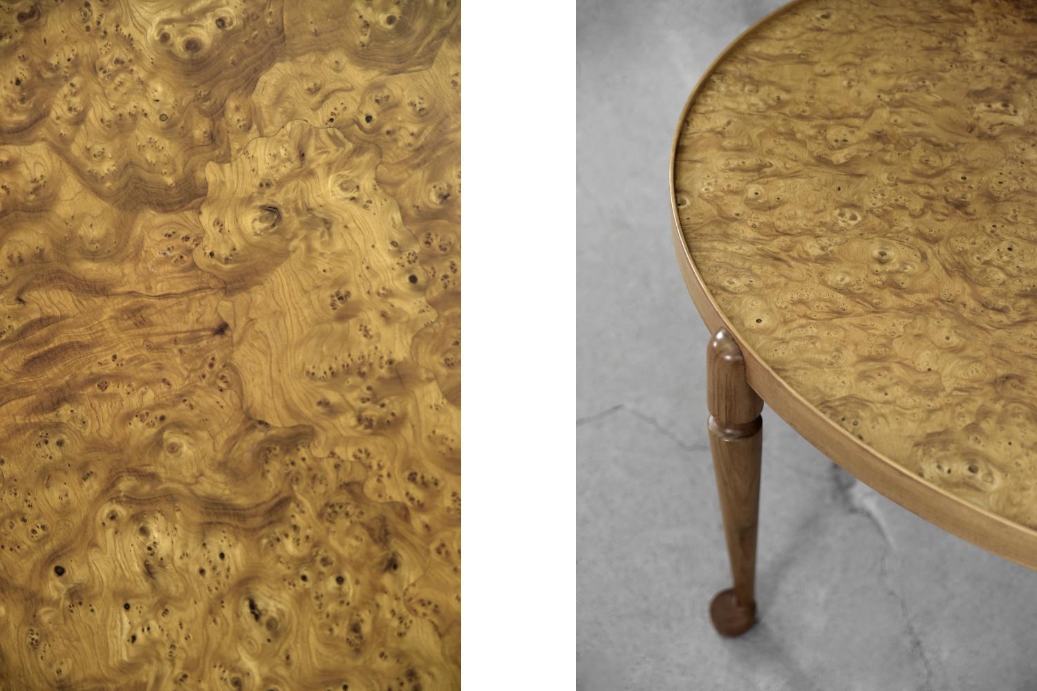 Luxurious Walnut & Burled Wood 2139 Table by Josef Frank for Svenskt Tenn, 1952 For Sale 1