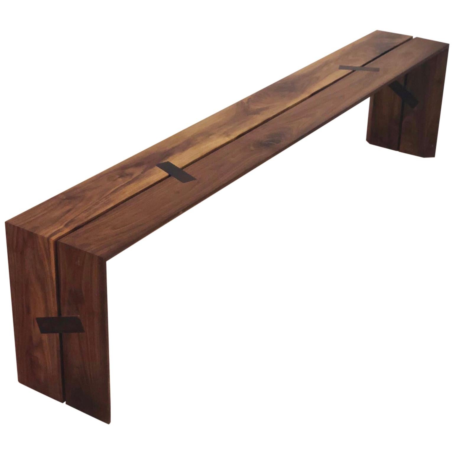 Walnut Butterfly Joinery Gallery Handmade Modern Minimal Bench