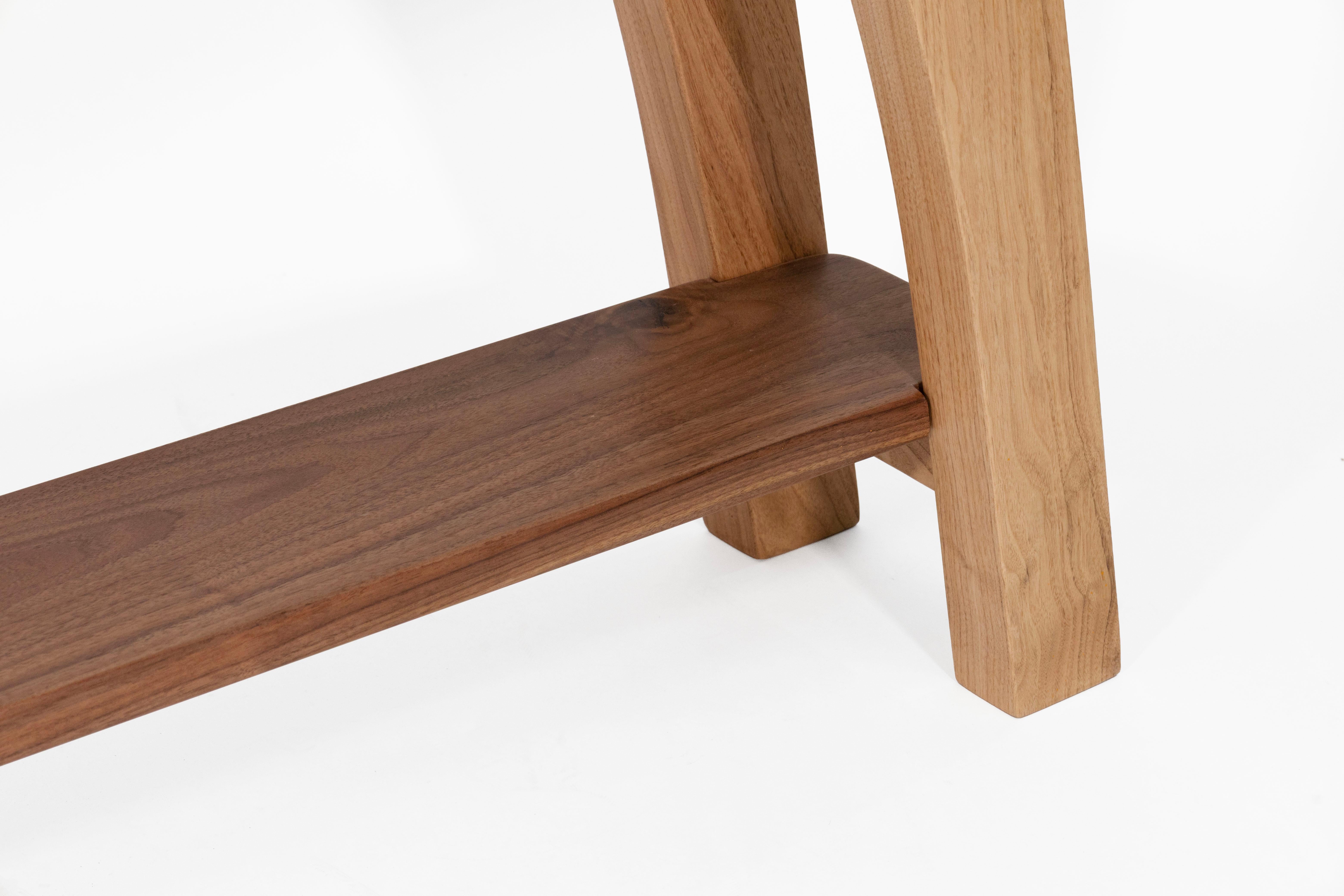 American Walnut & Butternut Mixed Wood Custom Made Console Table For Sale