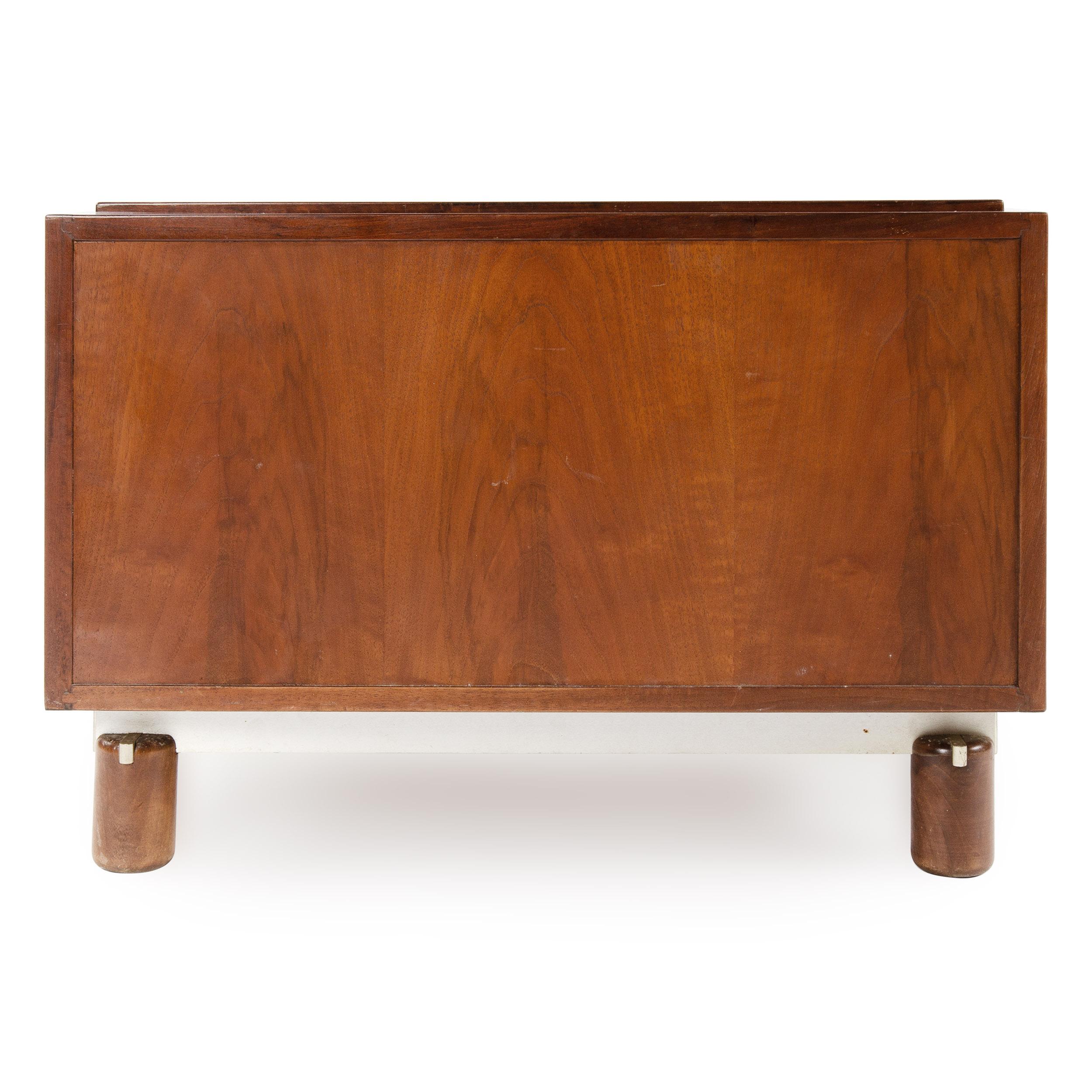 Mid-20th Century 1950s Italian Walnut Cabinet / End Table by Gianfranco Frattini for Bernini For Sale