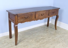 Walnut Cabriole Leg Server, Custom Made From Old Wood