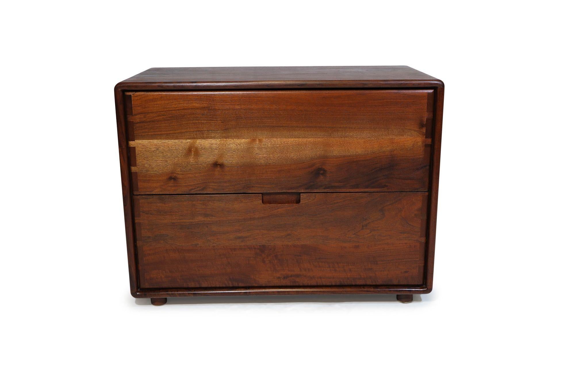 American Walnut California Studio Craft Filing Cabinet #3 For Sale