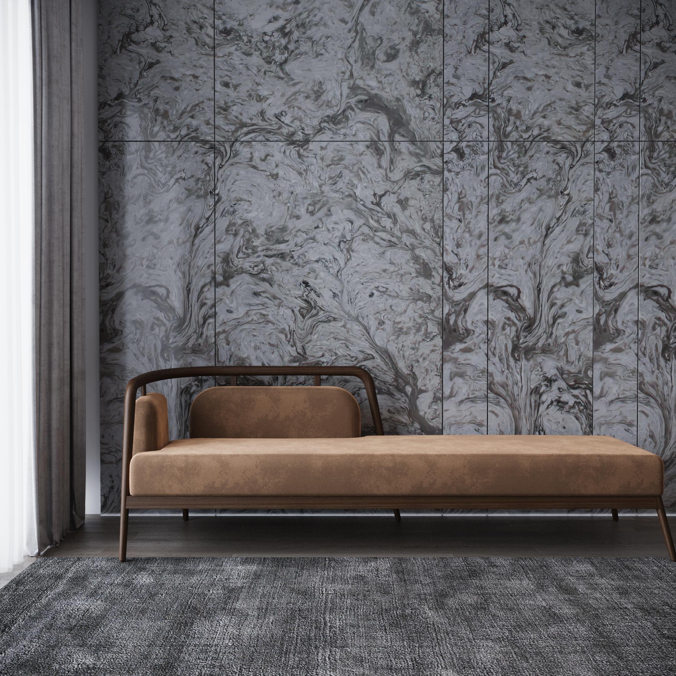 Daim Noyer, velours camel The Moderns Daybed en vente