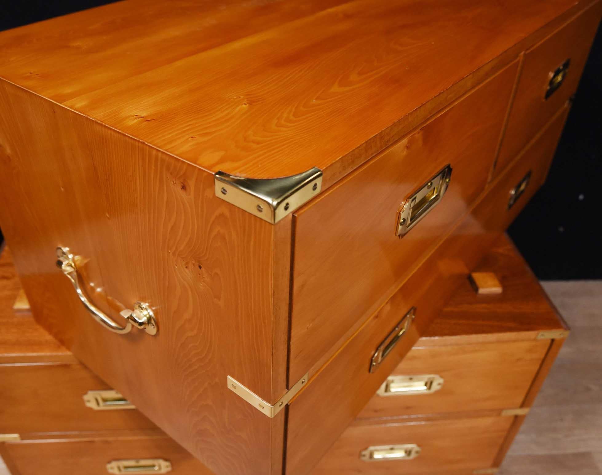 Walnut Campaign Chest of Drawers, Colonial Commode For Sale 2