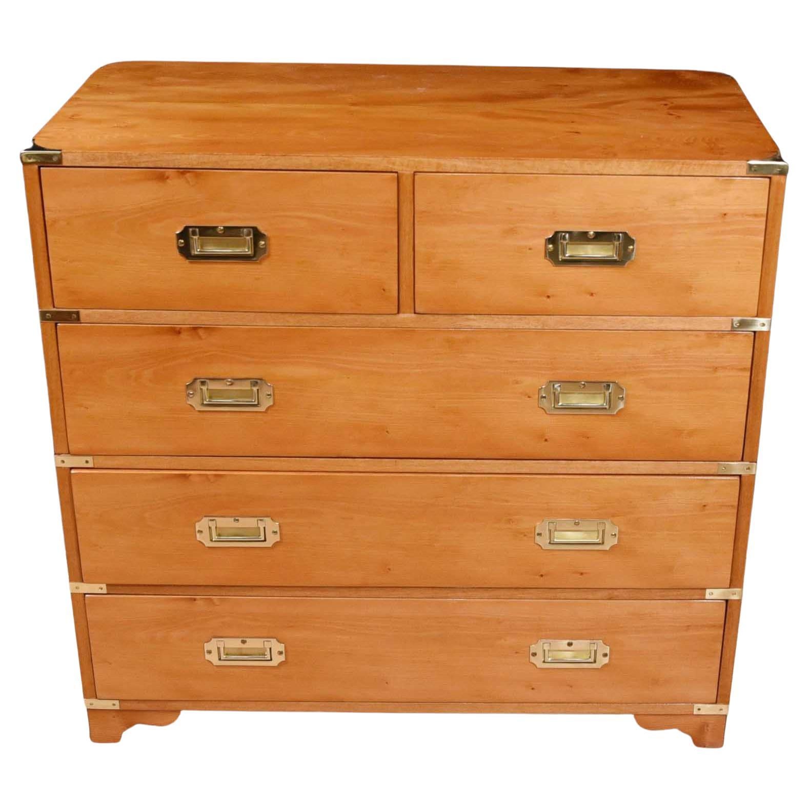 Walnut Campaign Chest of Drawers, Colonial Commode