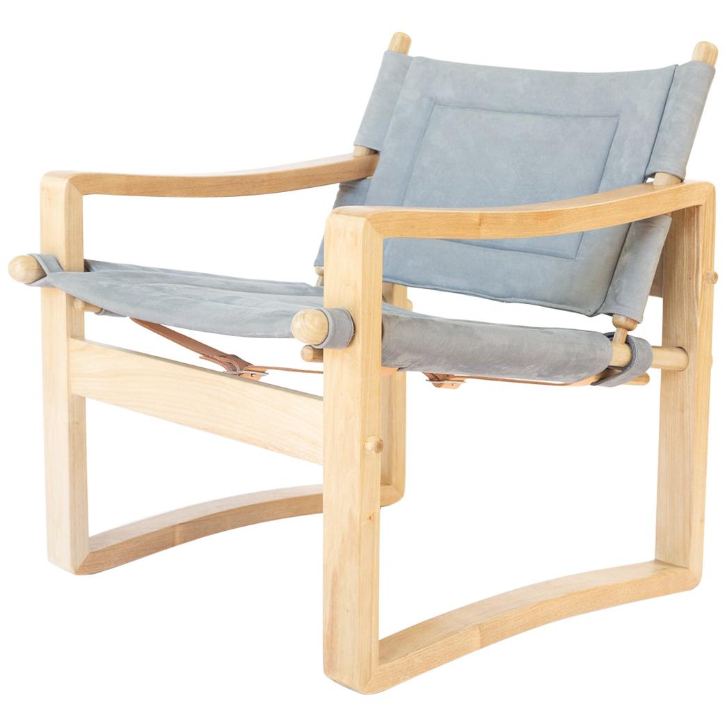 Campaigner Safari Chair aus Nussbaum mit schwarzem oder braunem Leder- oder Wildlederbezug (Skandinavische Moderne) im Angebot