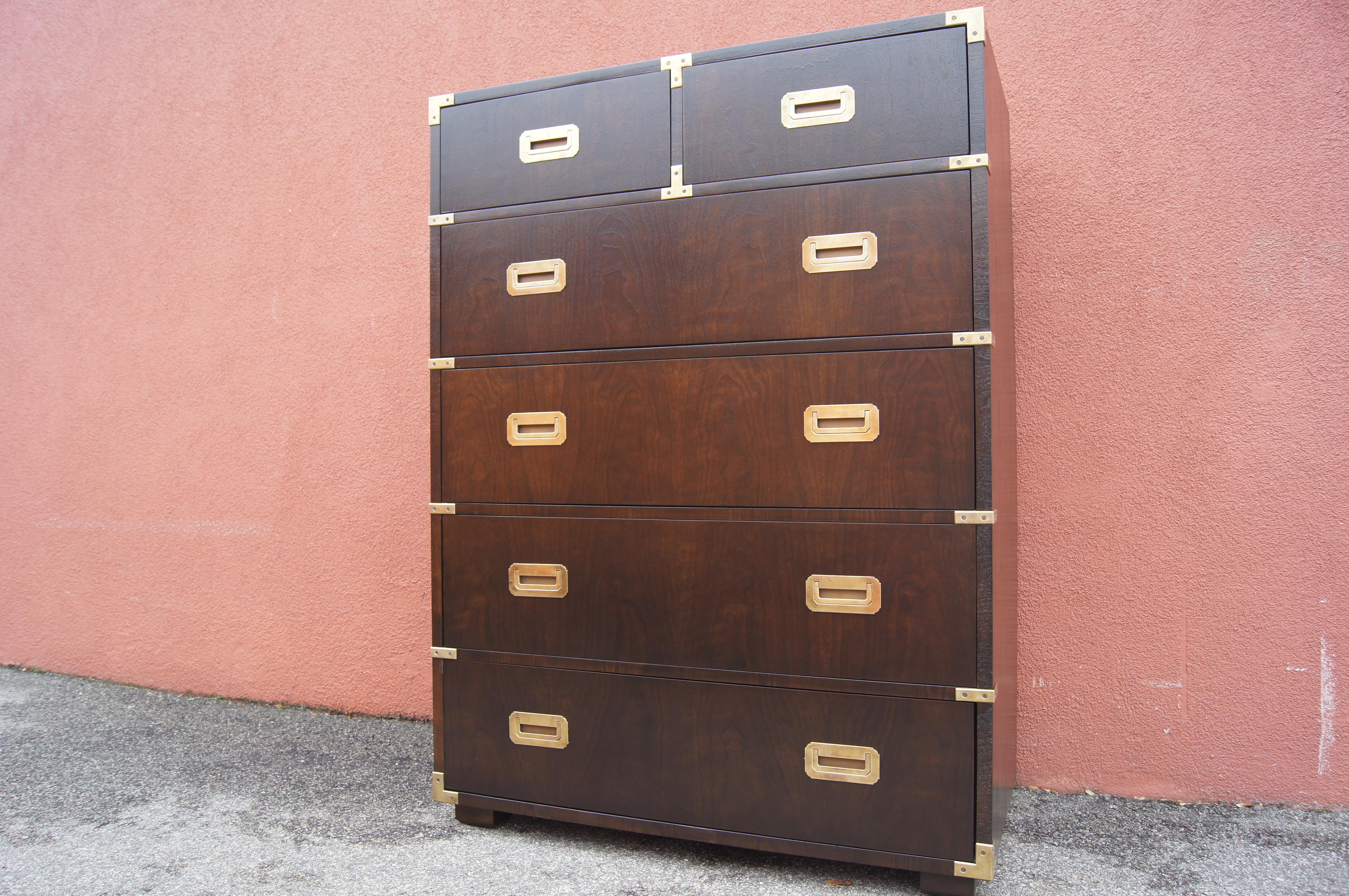 Walnut Campaign Series Dresser By Henredon For Sale At 1stdibs