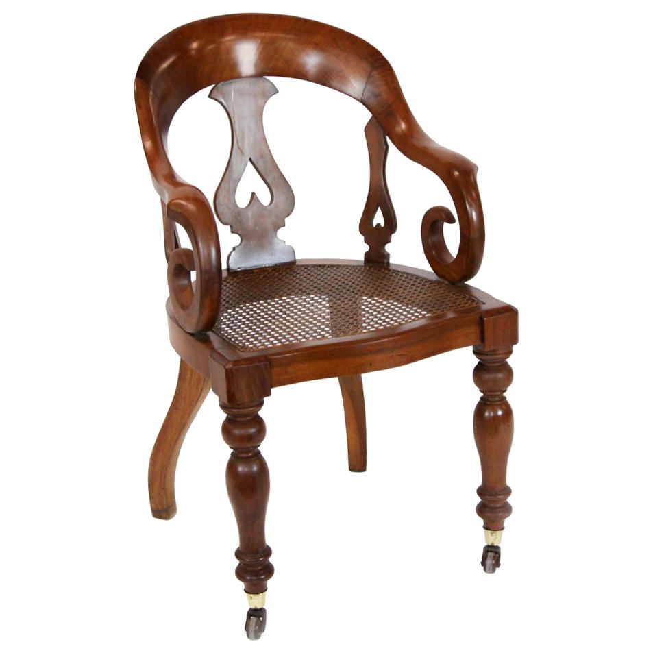 Walnut Cane Seat Desk Chair