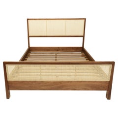 Walnut Caned Bed by Lawson-Fenning, Queen
