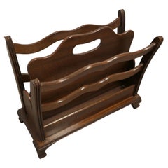 Vintage Walnut Canterbury Magazine Rack 