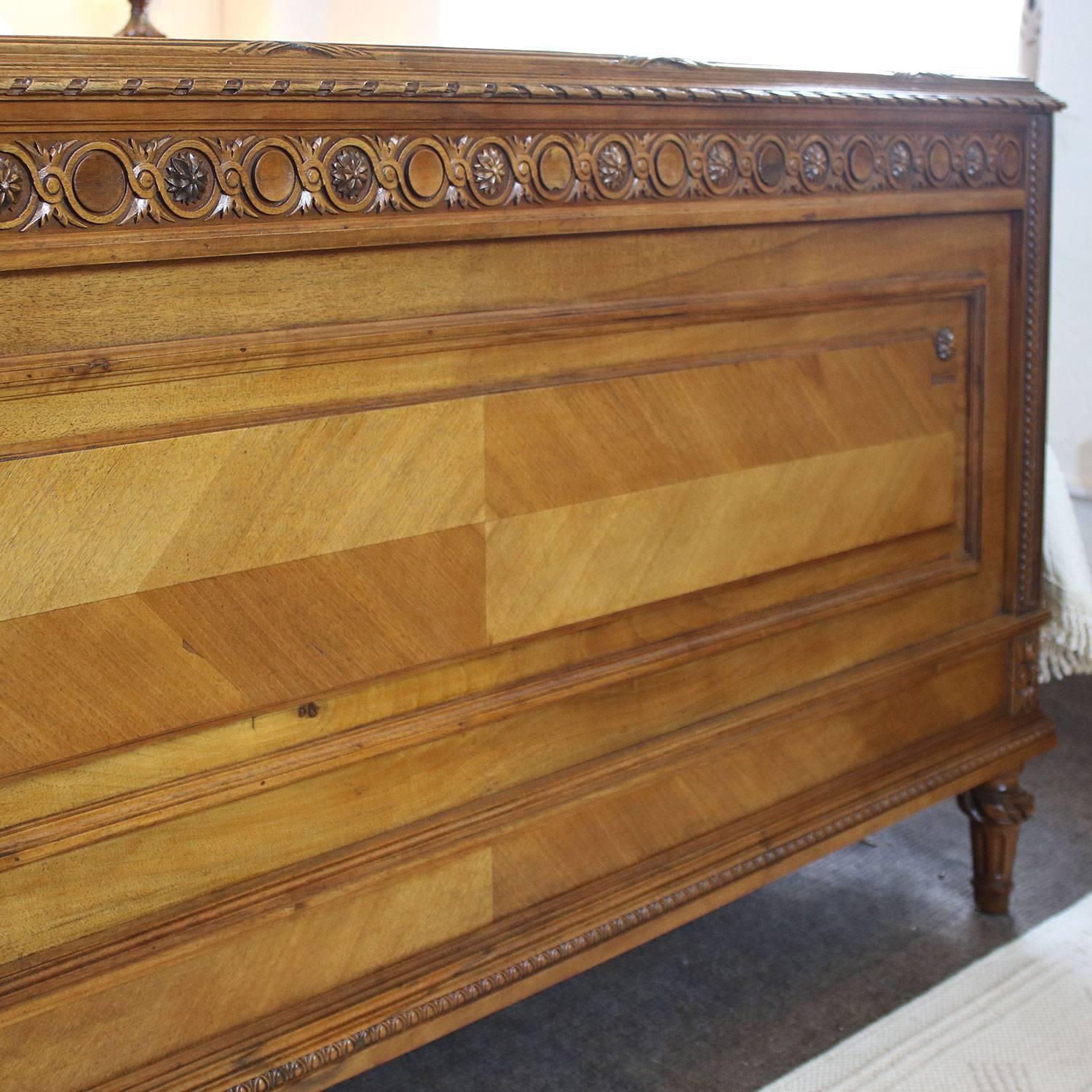 French Walnut Carved Bed, WK96