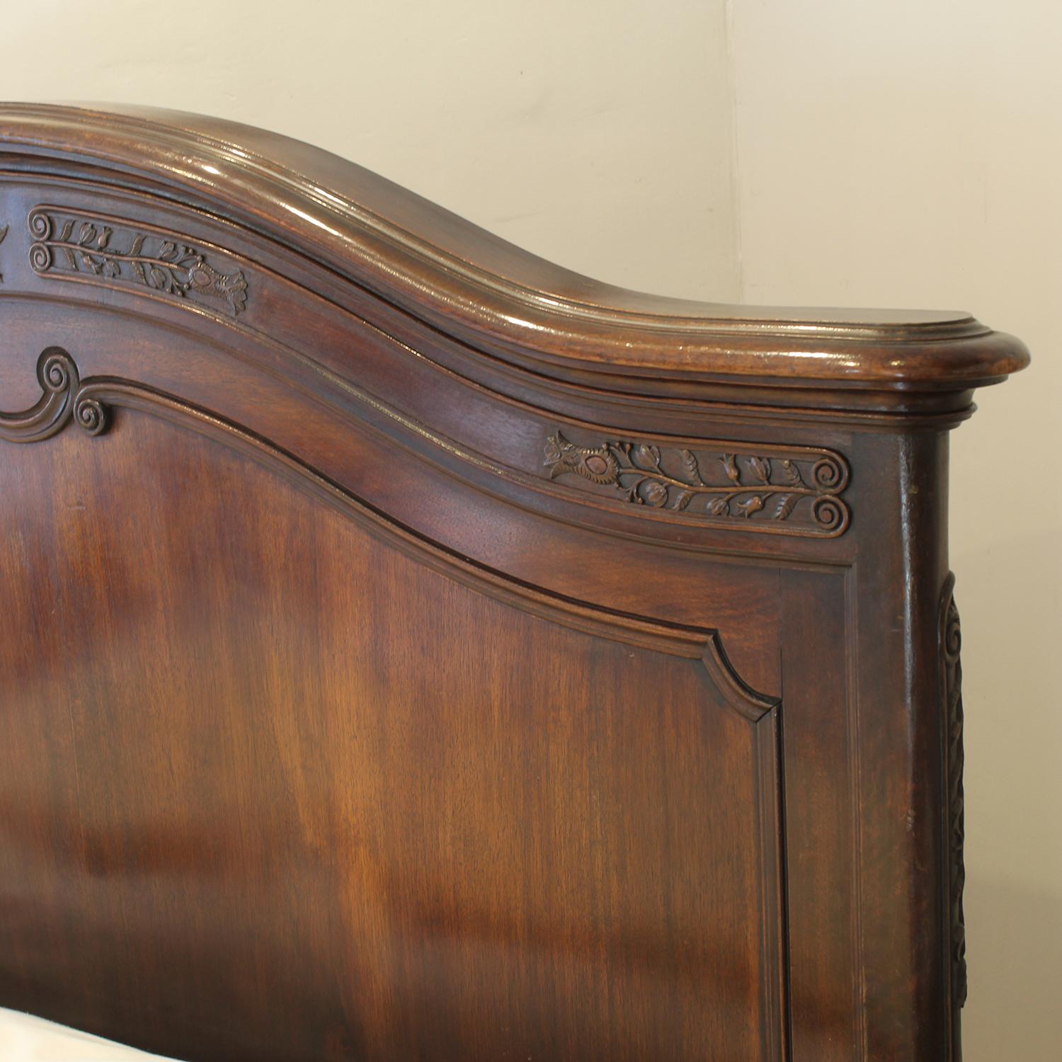 Walnut Carved Country Style French Antique Bed, WK201 5
