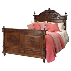 Walnut Carved French Used Bed, WK204