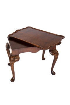 Walnut & Carved Tray top Coffee Table circa 1930s