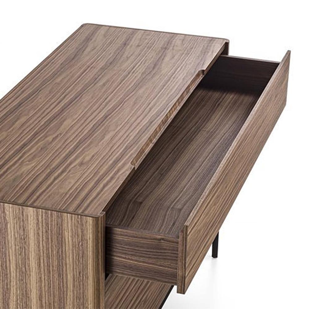 Contemporary Walnut Case Chest of Drawers For Sale