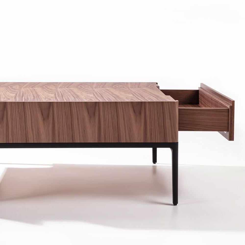 Contemporary Walnut Case Coffee Table For Sale