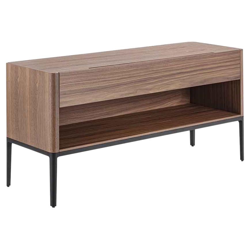 Walnut Case Console Table For Sale