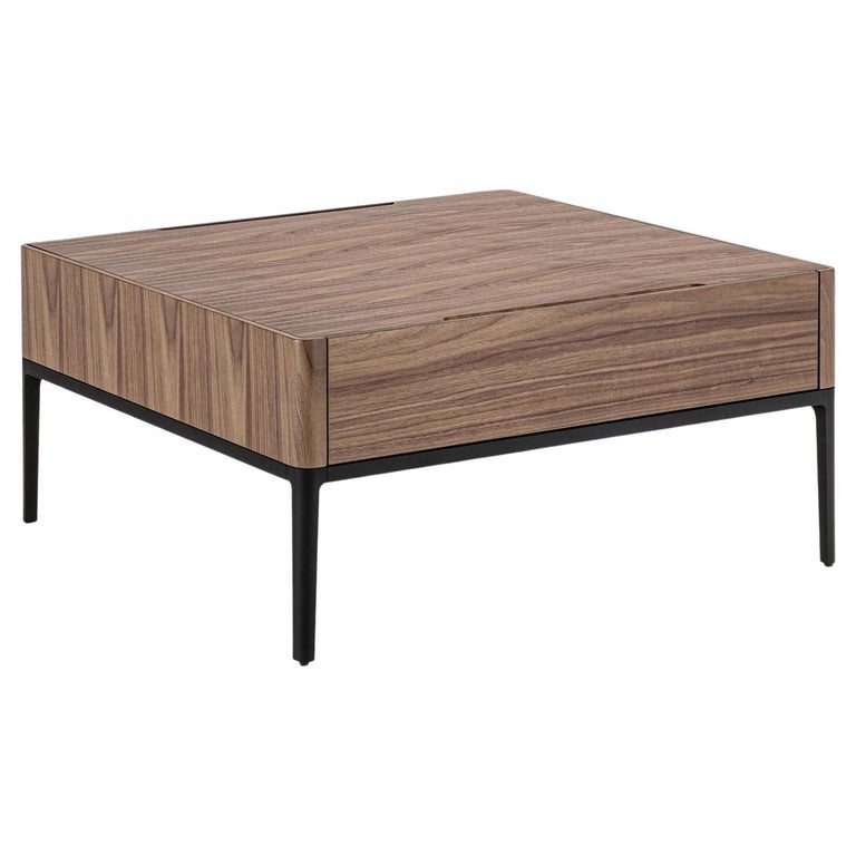 Walnut Case Square Coffee Table For Sale at 1stDibs