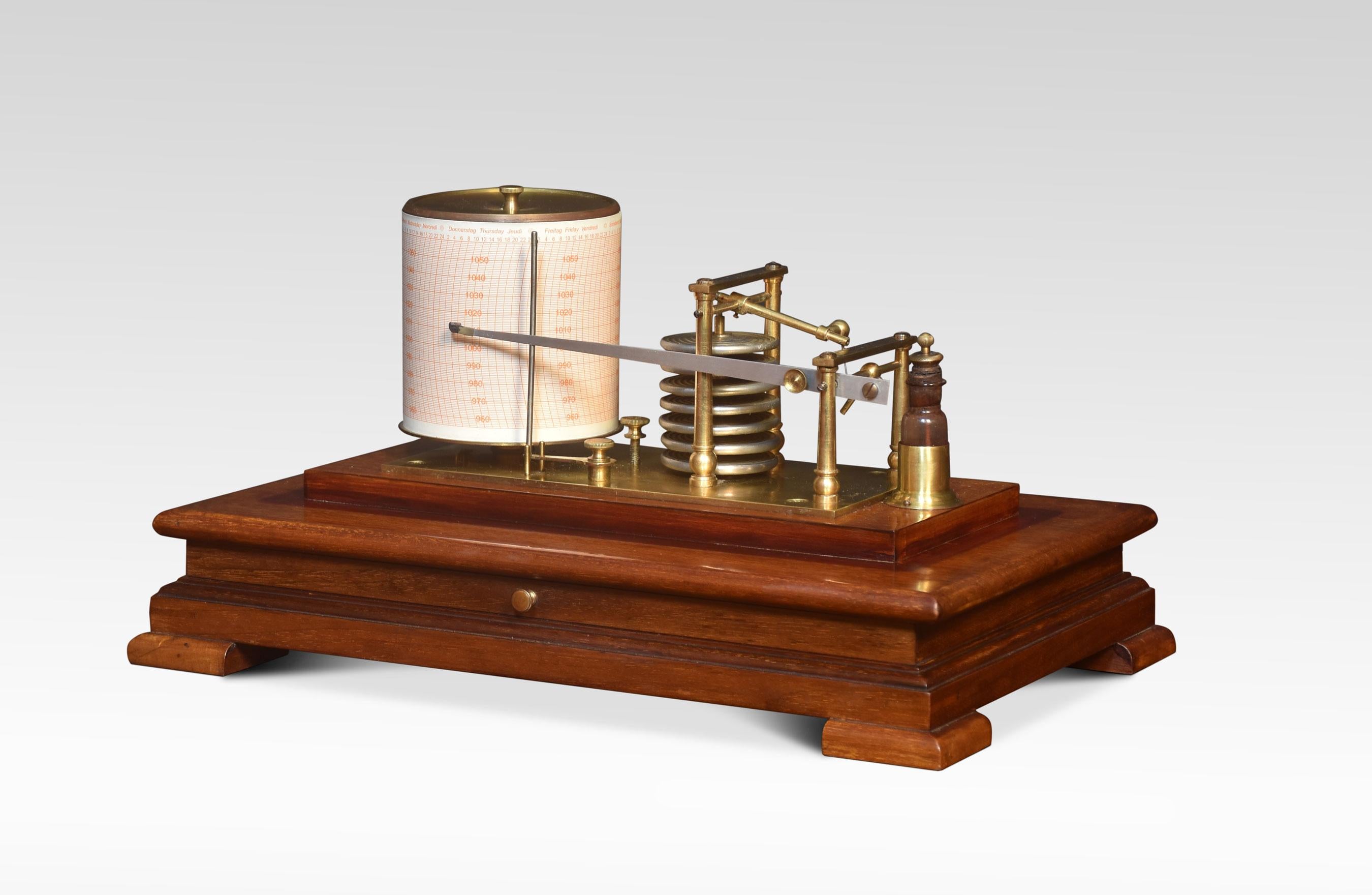 20th Century Walnut Cased Barograph by Mappin and Webb