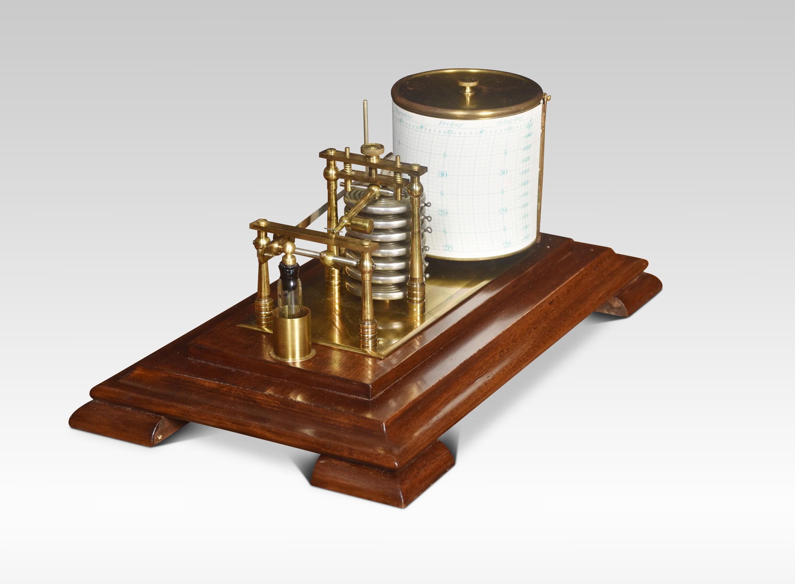 Walnut Cased Barograph In Good Condition For Sale In Cheshire, GB