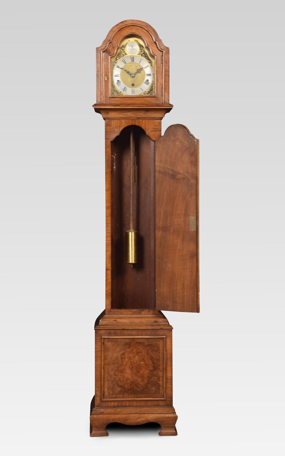 British Walnut Cased Grandmother Clock