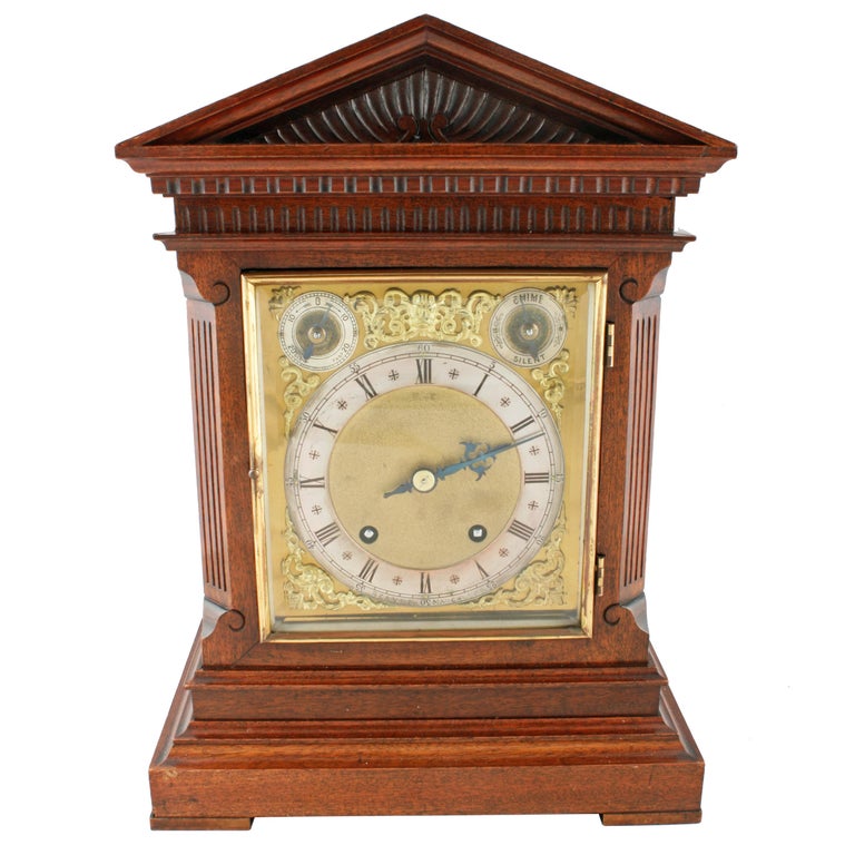 Walnut Cased Mantel Clock For Sale at 1stDibs