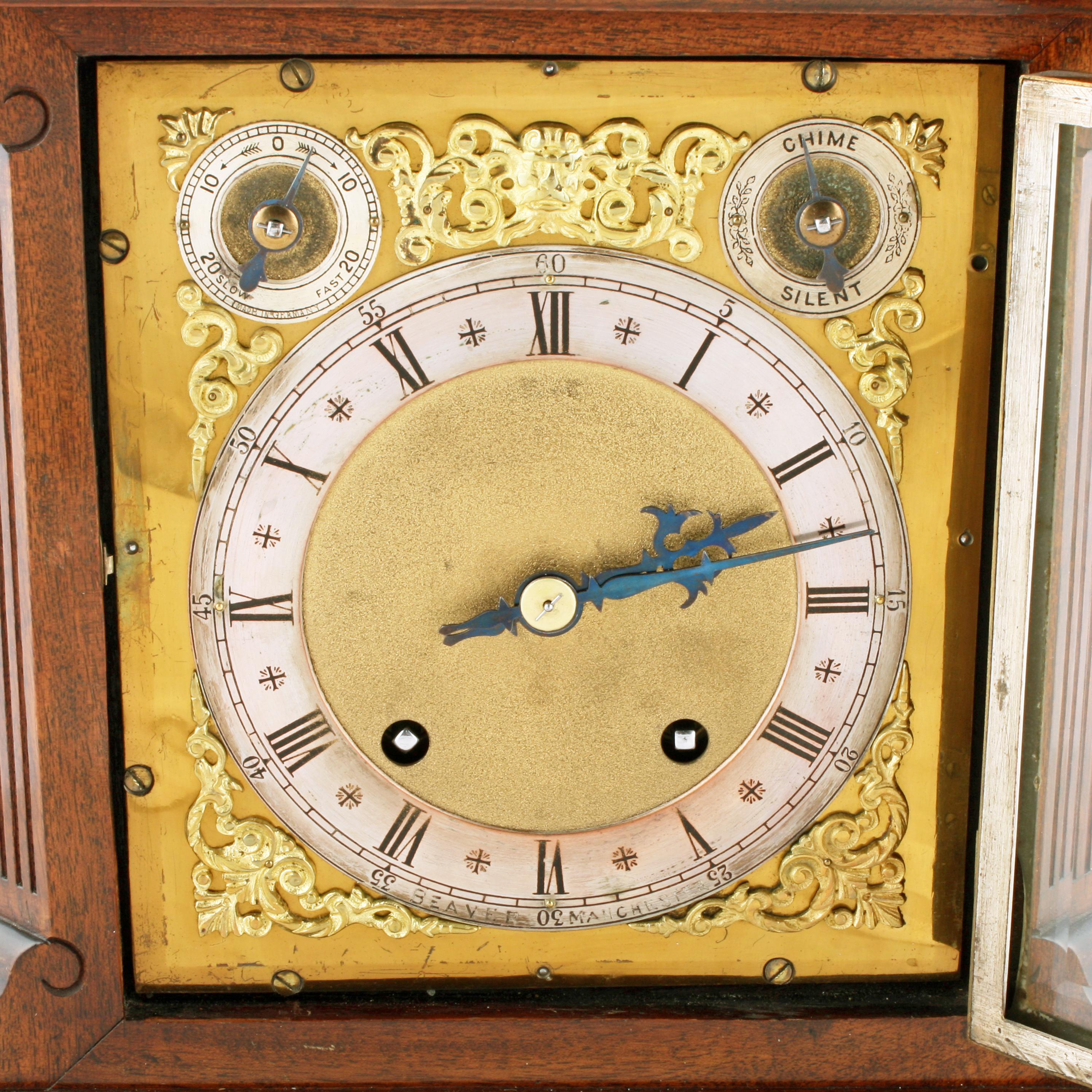 Early 20th Century Walnut Cased Mantel Clock For Sale