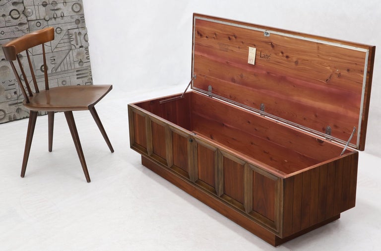 Walnut Cedar Lined Mid Century Modern Hope Chest by Lane For Sale