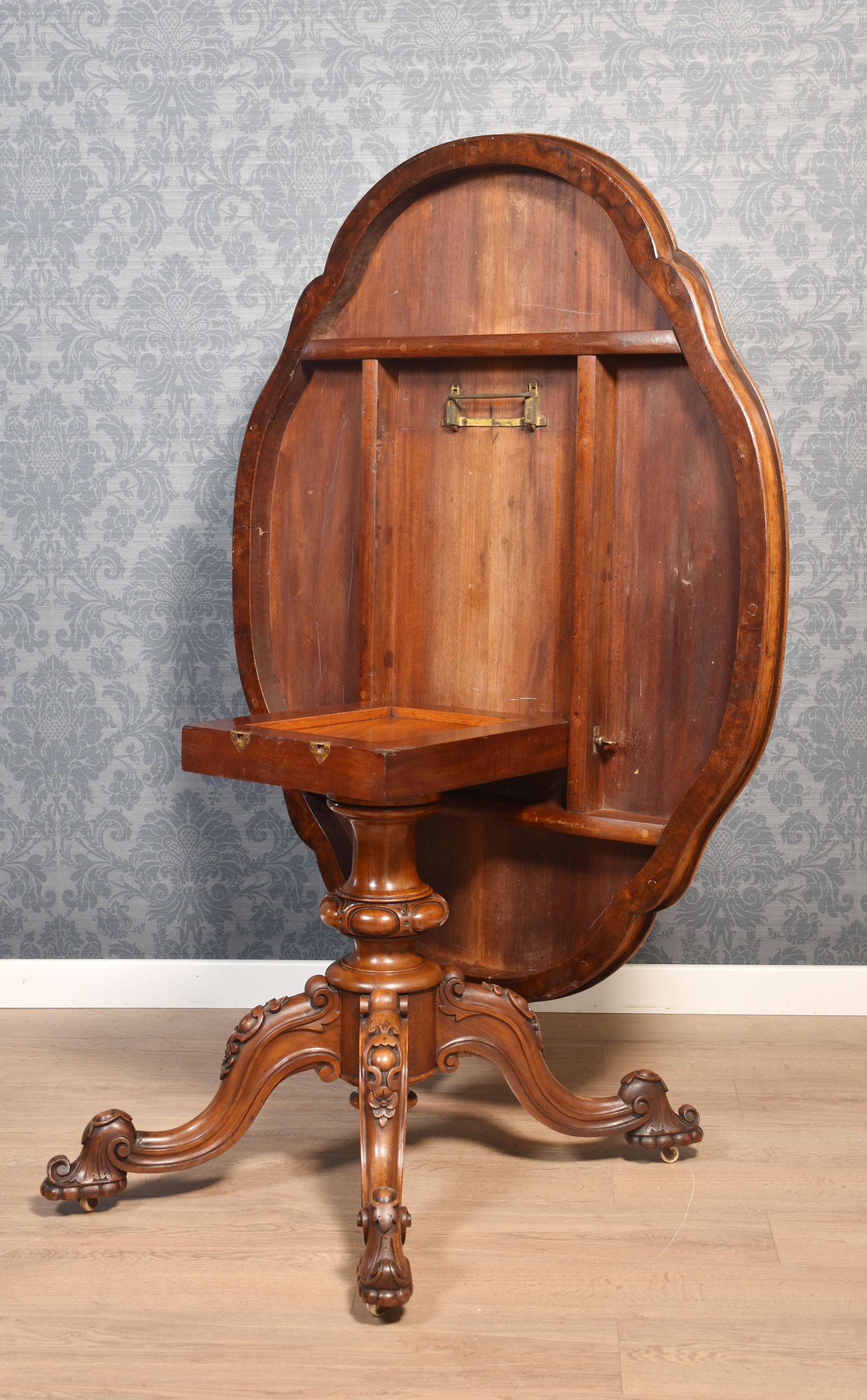 Walnut center table For Sale 7