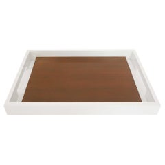 Walnut Center Tray with White Lacquer Exterior