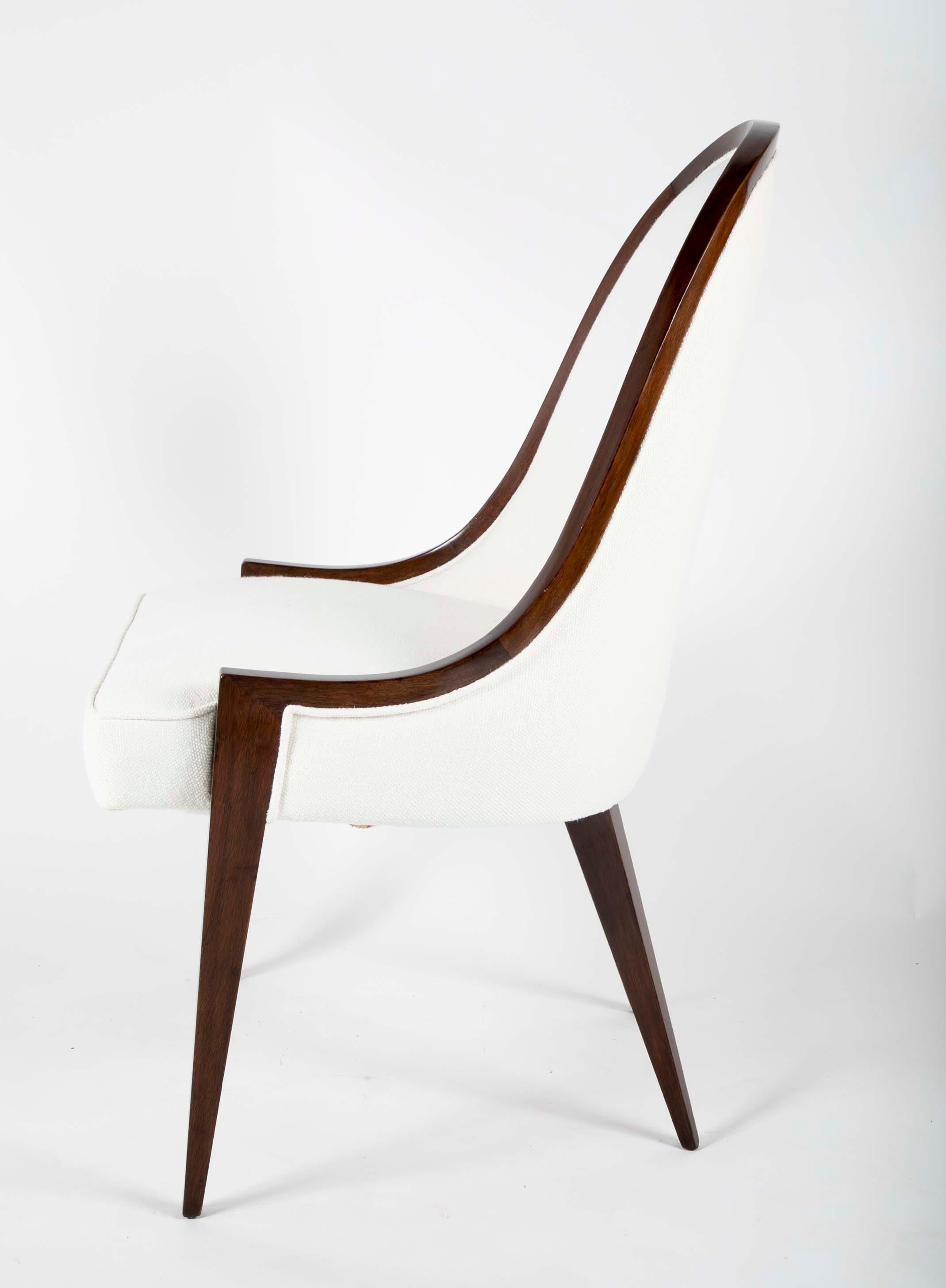 Mid-20th Century Walnut Chair Designed by Harvey Probber