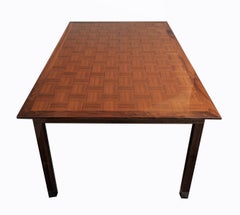 Walnut Chequerboard Top Dining Table - One-of-a-Kind