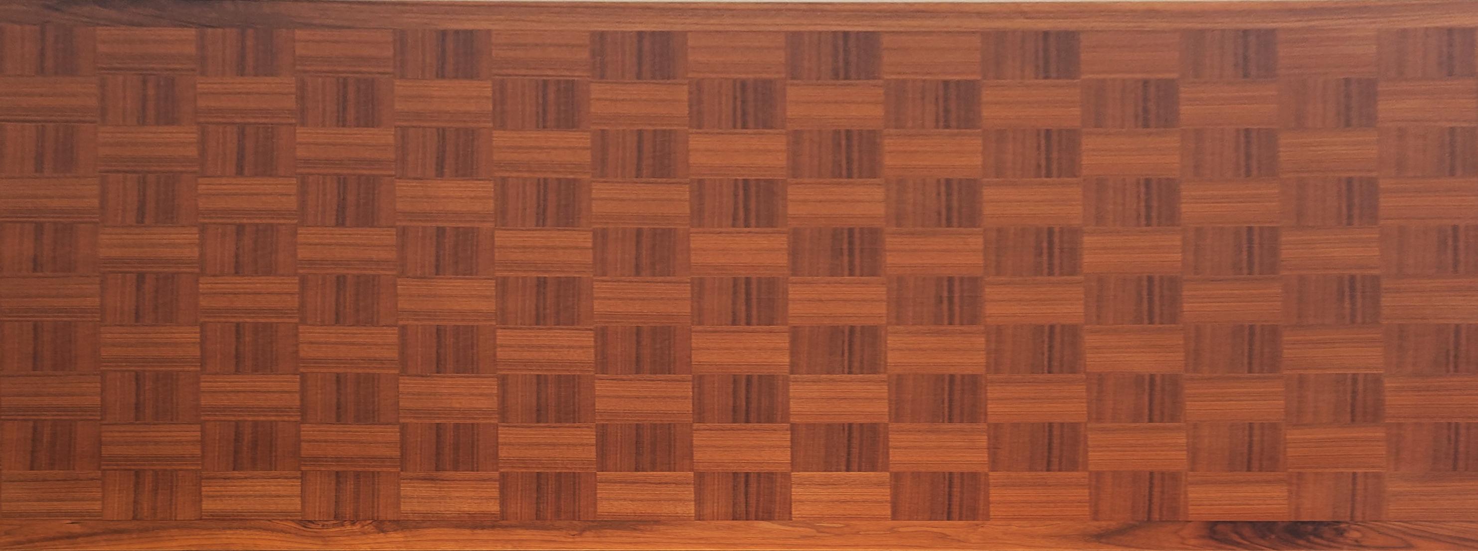 Walnut Chequerboard Top Dining Table - One-of-a-Kind For Sale 2