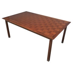 Walnut Chequerboard Top Dining Table - One-of-a-Kind